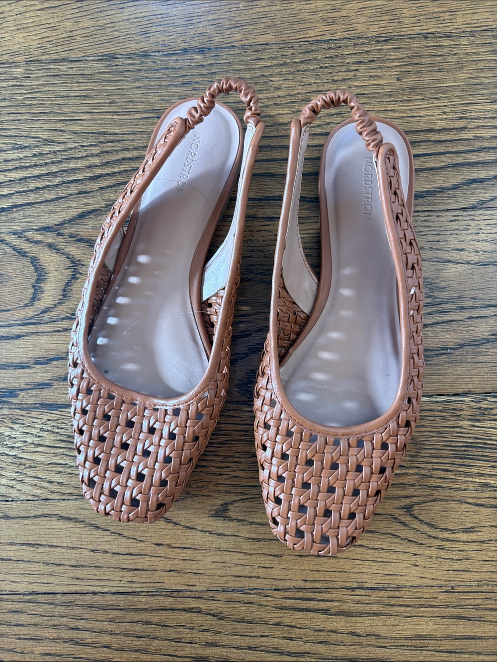 Nordstrom Woven Slingback Flats in Tan, 8